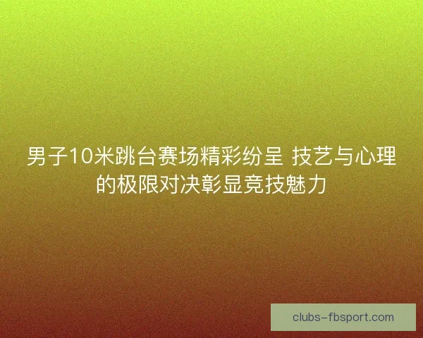 男子10米跳台赛场精彩纷呈 技艺与心理的极限对决彰显竞技魅力